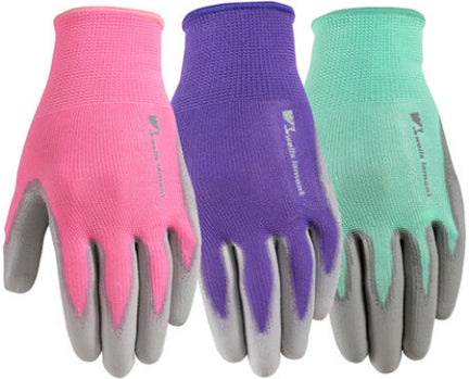 GLOVE WOMEN 13GA SHELL PU PALM DIP 3/PK