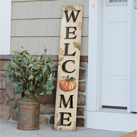 My Word Welcome Fall Pumpkin Porch Board