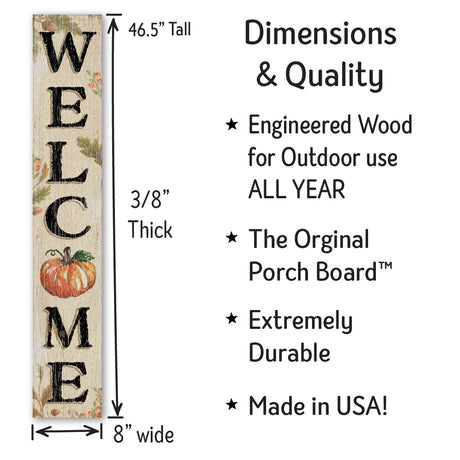 My Word Welcome Fall Pumpkin Porch Board