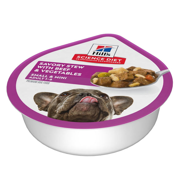 Hill's Science Diet Adult Small Paws Savory Stew with Beef & Vegetables Dog Food