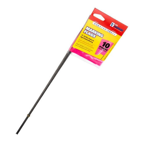 C.H. Hanson Stake Flags-15 Staff Pink Fluorescent 10Pcs