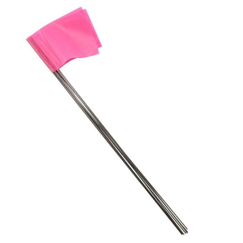 C.H. Hanson Stake Flags-15 Staff Pink Fluorescent 10Pcs