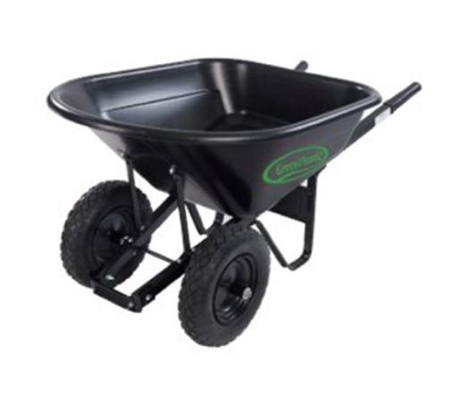 Master Gardner WB 8072-GT Professional Wheelbarrow Steel Handles Poly Bed