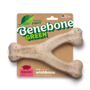 Benebone Green Wishbone Plant-Based Dog Toy for Moderate Chewers