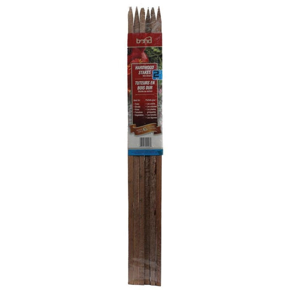 BOND HARDWOOD STAKES (3 Feet/6 Pack, NATURAL)