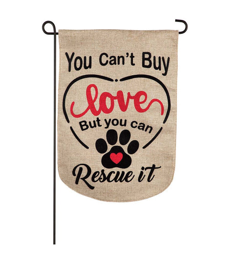 Evergreen You Can't Buy Love Garden Burlap Flag (0.2W x 18H x 12.5D)