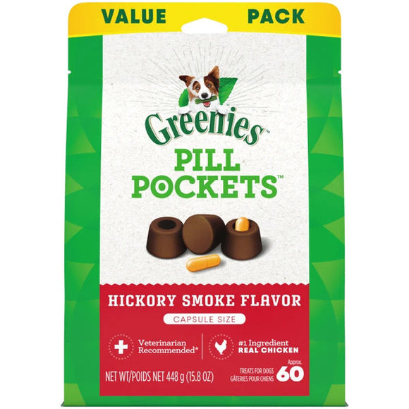 Greenies Hickory Smoke Flavored Capsule Pill Pockets, 60 Count (15.8 oz)