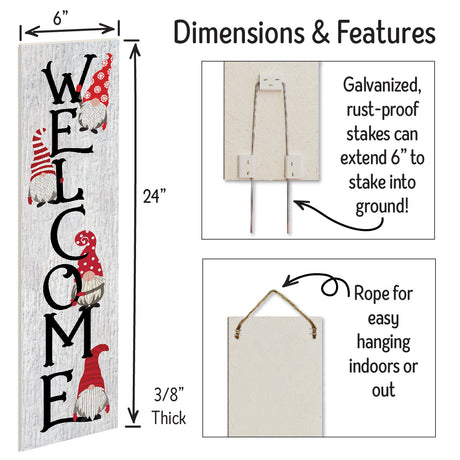 My Word Welcome With Gnomes Stand Out Sign Tall
