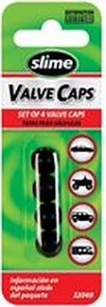 SLIME BLACK PLASTIC CAPS 4 PK