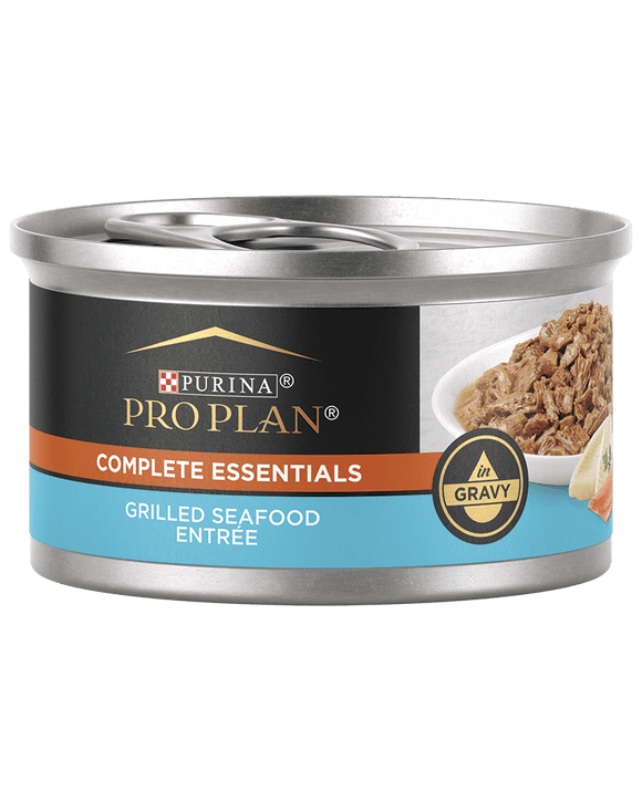 Purina Pro Plan Complete Essentials Grilled Seafood Entrée in Gravy Wet Cat Food (3 oz)