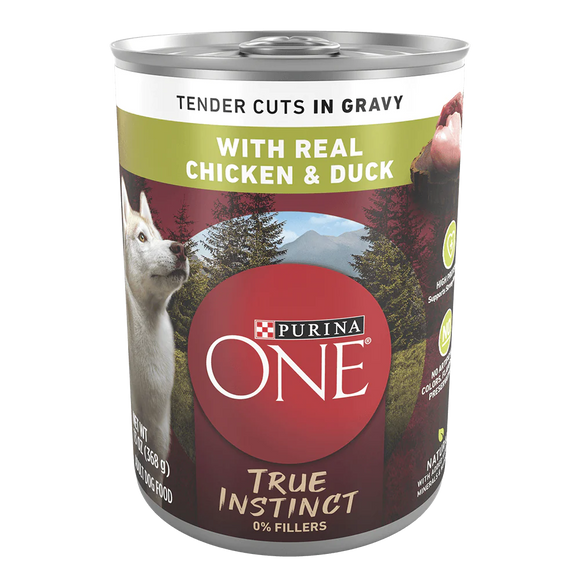 Purina ONE True Instinct Tender Cuts in Gravy Dog Food Formula With Real Chicken & Duck (13 oz can)