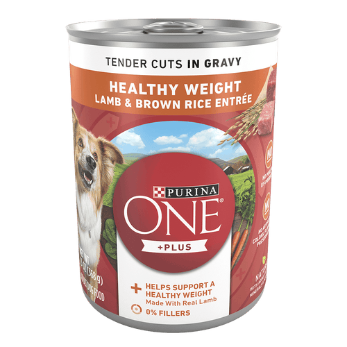 Purina ONE Plus Healthy Weight Tender Cuts In Gravy Lamb & Brown Rice Entrée Wet Dog Food (13 Oz case of 12)